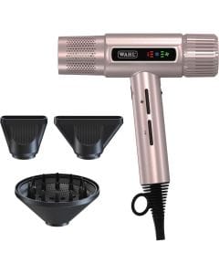 Wahl Vanquish Hair Dryer, 1600W, LED Display, SmoothTone Motor, 3 Speed Settings, Auto-Clean, 3 Attachments | Rose Gold | 4321-0371
