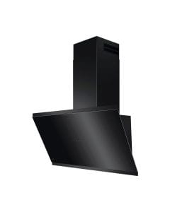 AEG 90cm Chimney Cooker Hood, Touch-on-Glass Controls, Powerful Kitchen Ventilation, Modern Glass Design | Black - GV77D91SB