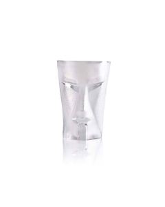Maleras Kubik Tumbler Clear, Mouth-Blown Swedish Crystal Glass, 40cl Capacity, Handcrafted Sandblasted Design, Signed by Mats Jonasson