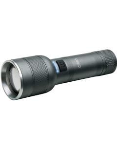 Clikon Zoom In Zoom Out LED Flashlight, 10W, 1500mAh Rechargeable Battery, Adjustable Focus, Portable Design | Black - CK8046
