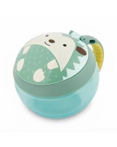 Skip Hop Zoo Hedgehog Snack Cup 12+ Months 222ml, Hygienic Flip-Down Straw Protection, Adorable Zoo Character Design, Dishwasher Safe - Multicolour
