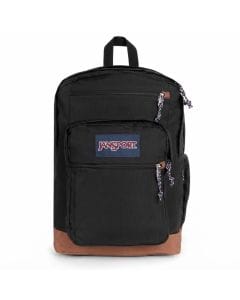 JanSport Cool Student Backpack - Extra Large 15-Inch Laptop Bag for School, College, and Travel Black, Synthetic leather base and trim, 2 Large main compartments