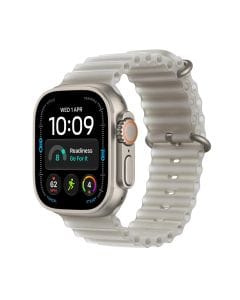 Apple Watch Ultra 4 GPS + Cellular 49mm Smartwatch, Natural Titanium Case, Ocean Band, Rugged Outdoor Design | Translucent Gray - MJAD4AF/A