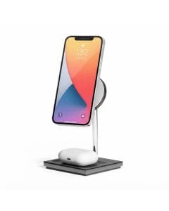 Native Union Snap 2-in-1 Magnetic Wireless Charger Stand for iPhone 17, 16, 15, 14, 13 and 12, AirPods, Adjustable Design