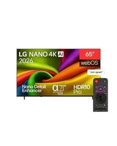LG 65-Inch NANO 4K UHD AI NU85 NanoCell Smart TV, α7 AI Processor 4K Gen9, HDR10, Nano Detail Enhancer, WebOS | 65NU850B6LA.AMRG 
