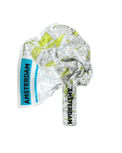 Palomar Crumpled City Map Amsterdam, Waterproof Non-Woven Fabric Travel Map, Lightweight, Tear & Puncture Resistant