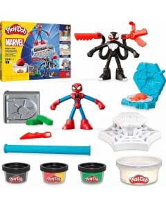Play-Doh Marvel Spider-Man Launch & Slice Battle Playset with Bendy Spider-Man and Venom Action  4 Years & Up