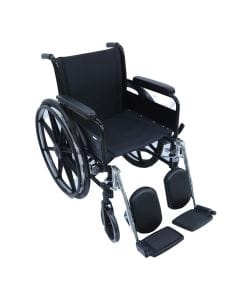 CareMax CA933BC Steel Wheelchair | Foldable Manual Wheelchair, Flip-Up Footrests, Durable Steel Frame | 2000000093338
