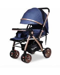 Nurtur Wilder Reversible Baby Travel Stroller, Lightweight Collapsible Stroller with 5-Point | Dark Blue