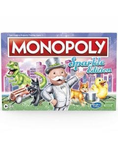 Monopoly Sparkle Edition Board Game with Glittery Tokens & Pearlescent Dice  Family Game Night  8 years and up