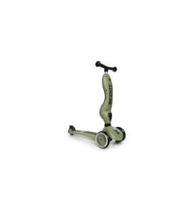 Scoot & Ride Highwaykick 1 Scooter 1-5 Years, 2 In 1 Design, Long-Lasting Riding Fun, Innovative Safety Pad - Olive