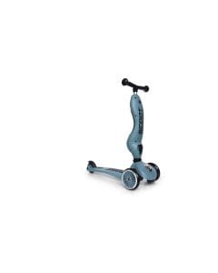 Scoot & Ride 2-In-1 Highway Kick 1 Scooter And Helmet S-M 1+ Years, Ultra-Low Seat Height For Stability, Adjustable 3-Stage Seat And Handlebar - Steel