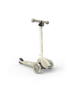 Scoot & Ride Highwaykick 3S LED 3+ Years, LED Glow Wheels For Safety And Style, Height Adjustable Handlebar, Lightweight Design - Ash