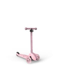 Scoot & Ride Highwaykick 3S LED 3+ Years, LED Glow Wheels For Safety And Style, Height Adjustable Handlebar, Lightweight Design - Rose