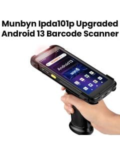 Munbyn Upgraded Android 13 Barcode Scanner with Pistol Grip, Wi-Fi 6 Mobile Computer PDA 5.5" Full Screen |UP-SCAN13
