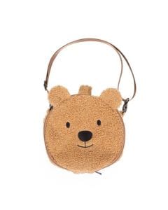 Childhome Teddy Bag, Charming Teddy Face Embroidery, Cute And Compact Mini Design, Lightweight Everyday Use, Ideal Storage Capacity - Beige