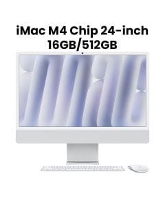 Apple 24-inch iMac with Retina 4.5K display: Apple M4 chip with 10-core CPU and 10-core GPU, 16GB, 512GB SSD - Silver |MWUV3AB/A