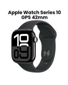 Apple Watch Series 10 GPS S/M 42mm, Always-On Retina Display, Water Resistant - Jet Black Aluminum Case With Black Sport Band