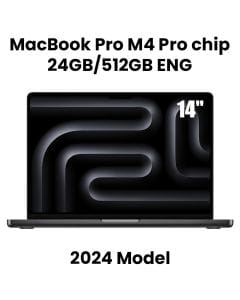 Apple 14-inch MacBook Pro: Apple M4 Pro chip with 12-core CPU and 16-core GPU, 24GB, 512GB SSD - Space Black |MX2H3ZS/A