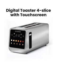 Nutricook Toastie 4-Slice Stainless Steel Digital Toaster – LED Display Controls, 1450W Fast Toasting Power, Multiple Browning Levels | NC-TS401
