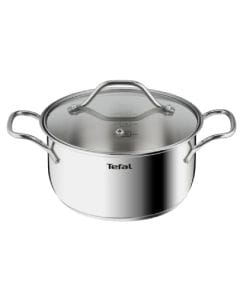 Tefal Intuition Stainless Steel Stewpot, 24cm with Lid, Induction Compatible Cookware, Durable Stainless Steel Construction - B8644674