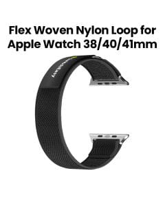 SwitchEasy Flex Woven Nylon Watch Loop for Apple Watch 38/40/41mm Black/Gray | SAW341161BG23