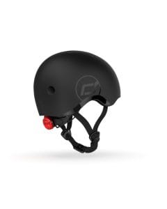 Scoot & Ride Kid Helmet S-M 3+ Years 51-55cm Battery Operated And LED Safety Light, 3D Foam Molded Inner Padding, Magnetic Fastening System - Black