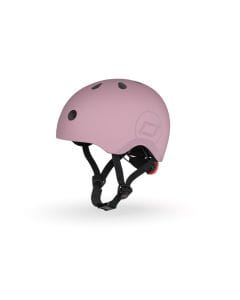 Scoot & Ride Kid Helmet S-M 3+ Years 51-55cm Battery Operated And LED Safety Light, 3D Foam Molded Inner Padding, Magnetic Fastening System - Wildberry