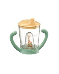 Sophie La Girafe Non Spill Peek-A-Boo Cup With Giraffe 6+ Monthss 180ml, Ergonomic Spout And Handles, Non-spill Valve Prevents Leaks - Multicolour