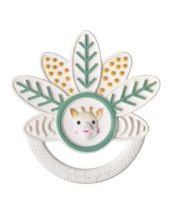 Sophie La Girafe 5 Senses Teething Ring Mille Feuille 0+ Monthss, Leaf-like Design, Lightweight, 100% Natural Rubber - Multicolour