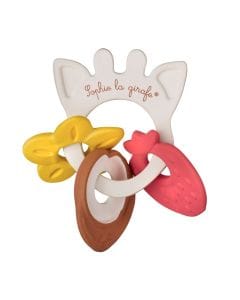 Sophie La Girafe Scented Teething Ring 0+ Monthss, 5 Senses, Double Support, Light And Easy For Baby To Grip - Multicolour