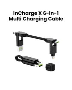 Rolling Square 6-in-1 0.25ft Charging Cable Black| X01WR