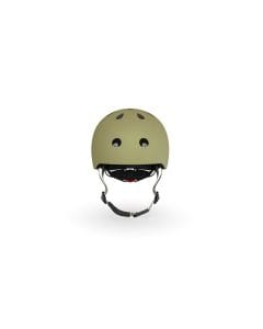 Scoot & Ride Kid Helmet XXS-S 1+ Years 45-51cm, Battery Operated And LED Safety Light, 3D Foam Molded Inner Padding, Magnetic Fastening System - Olive