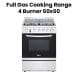 LG 60x60  4 Burner Full Gas  Cooking Range Full Safety Stainless Steel Finish with Cast Iron Trivet With Rotisserie | FA211RMA 