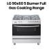 LG 90x60 5 Burner Full Gas Cooking Range Full Safety Stainless Steel Finish with Heavy Duty Cast Iron Trivet With Rotisserie | FA415RMA