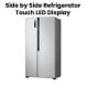 LG Side by Side Refrigerator, Total No Frost, Multi AirFlow, Touch LED Display, Smart Inverter Compressor Tempered Glass | GRFB587PQAM