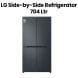 LG 704L Side-by-Side Refrigerator - Black Steel | GR-B34FFCDB