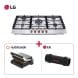 LG 5-Burner Gas Hob 90cm Stainless Steel + Nutricook Contact Grill 2000W + LG GRAB Portable Speaker - Weekend BBQ Bundle