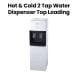 Oscar Hot & Cold Water Dispenser - 2 Tap, Top Loading with Cabinet, White with Black Deco | OWD2TWC
