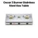 Oscar 3 Burner Stainless Steel Gas Table | OGTSS3B