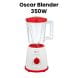 Oscar Blender 350W, Powerful Performance And Durable Design - Red/White - OBL 211 S P