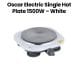Oscar Electric Single Hot Plate 1500W – White | OHP-10W1
