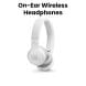JBL Live 400BT On-Ear Wireless Headphones, 10H Of Playtime, 40mm Drivers, Voice Prompt Support - White - ‎LIVE400BT