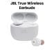 JBL Tune 225 True Wireless Earbuds with Powerful JBL Pure Bass Sound, Dual Connect, Native Voice Assistant - White - Tune 125TWS