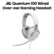 JBL Quantum 100 Wired Over-ear Gaming Headset with a Detachable Mic - White