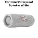 JBL Flip 6 Portable Waterproof Bluetooth Speaker, Louder, More Powerful Sound, 12 Hours of Playtime, IP67 Waterproof And Dustproof - White - JBLFLIP6