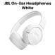 JBL Tune 670NC Wireless On-Ear Headphones, Adaptive Noise Cancelling with Smart Ambient, Up to 70H Battery Life with Speed Charge - White - JBLTUNE670NC