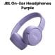 JBL Tune 670NC Wireless On-Ear Headphones, Adaptive Noise Cancelling with Smart Ambient, Up to 70H Battery Life with Speed Charge - Purple - JBLTUNE670NC