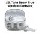 JBL Tune Beam True Wireless Noise Cancelling Earbuds, Pure Bass Sound, Bluetooth 5.3, Smart Ambient, 4-Mics Technology - White Ghost  - TUNE