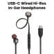 JBL Tune 310C USB-C | Wired Hi-Res In-Ear Headphones - Black